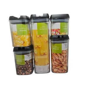 Air Tight Food Storage Containers Set 6 Piece Kitchen Pantry Organization New